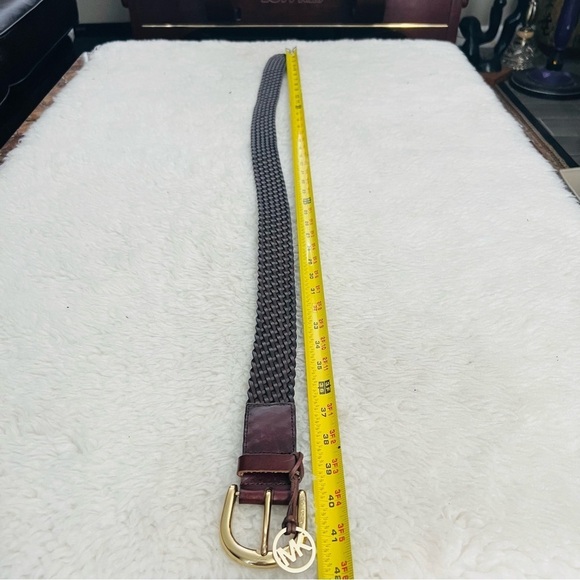 Michael Kors weave Dark Brown Leather Women’s Belt M